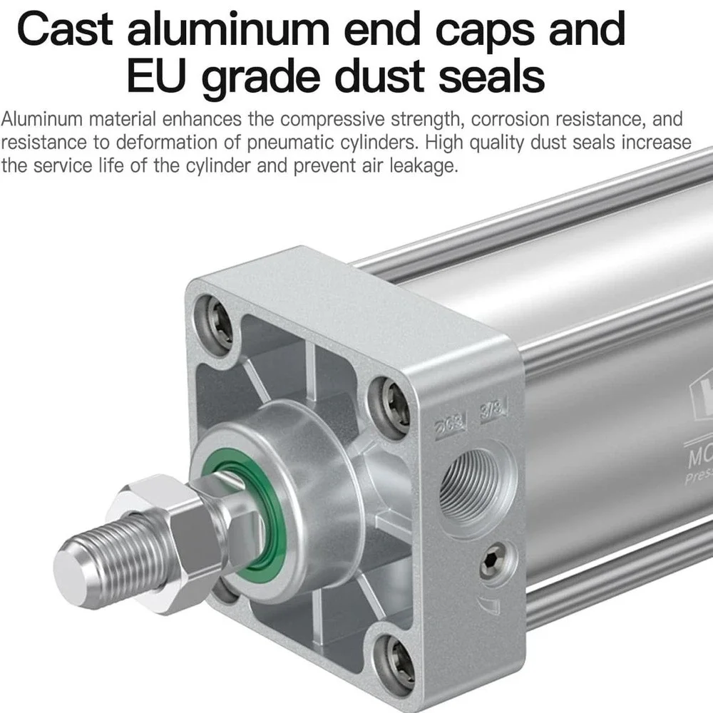 SC100-200 Pneumatic Air Cylinder 100mm Bore 200mm Stroke Double Acting Aluminum